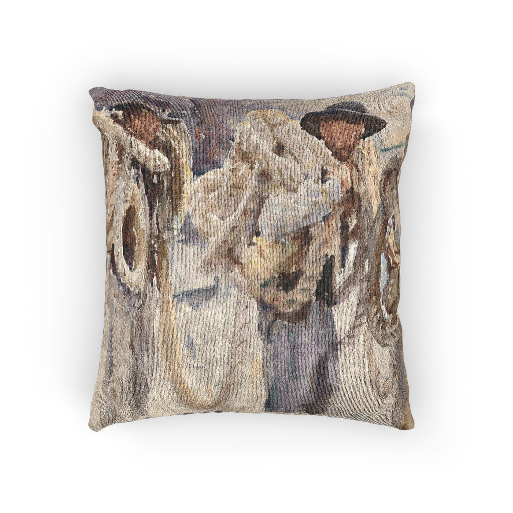 John Singer Sargent - Workmen at Carrara | Woven Pillow