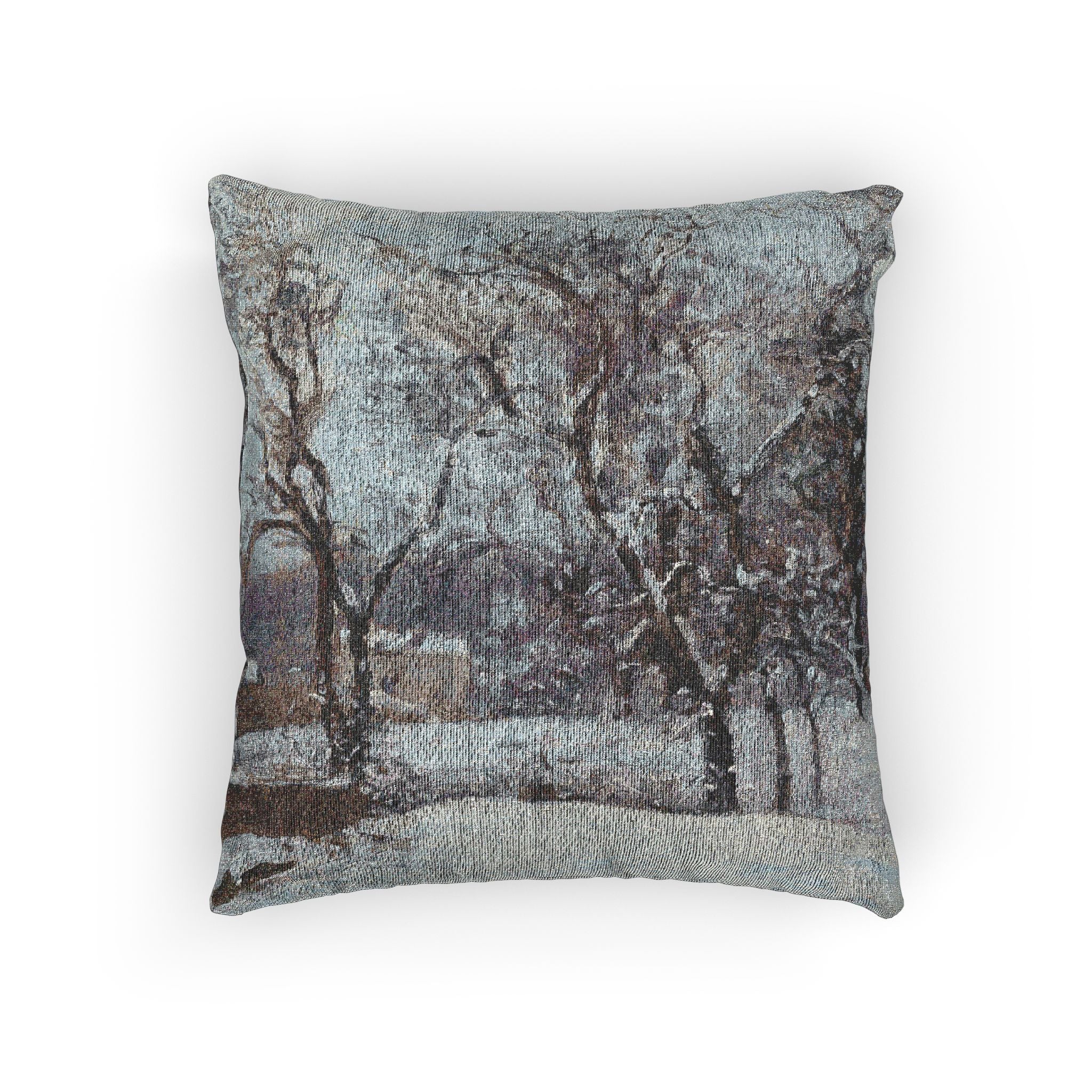 Camille Pissarro - Snow at Louveciennes | Woven Pillow
