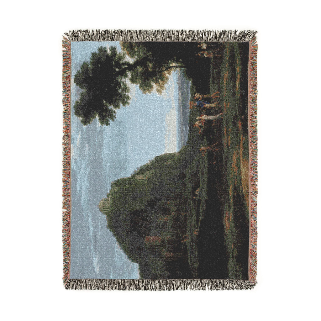 Claude Lorrain - View of Delphi with a Procession | Woven Tapestry Blanket
