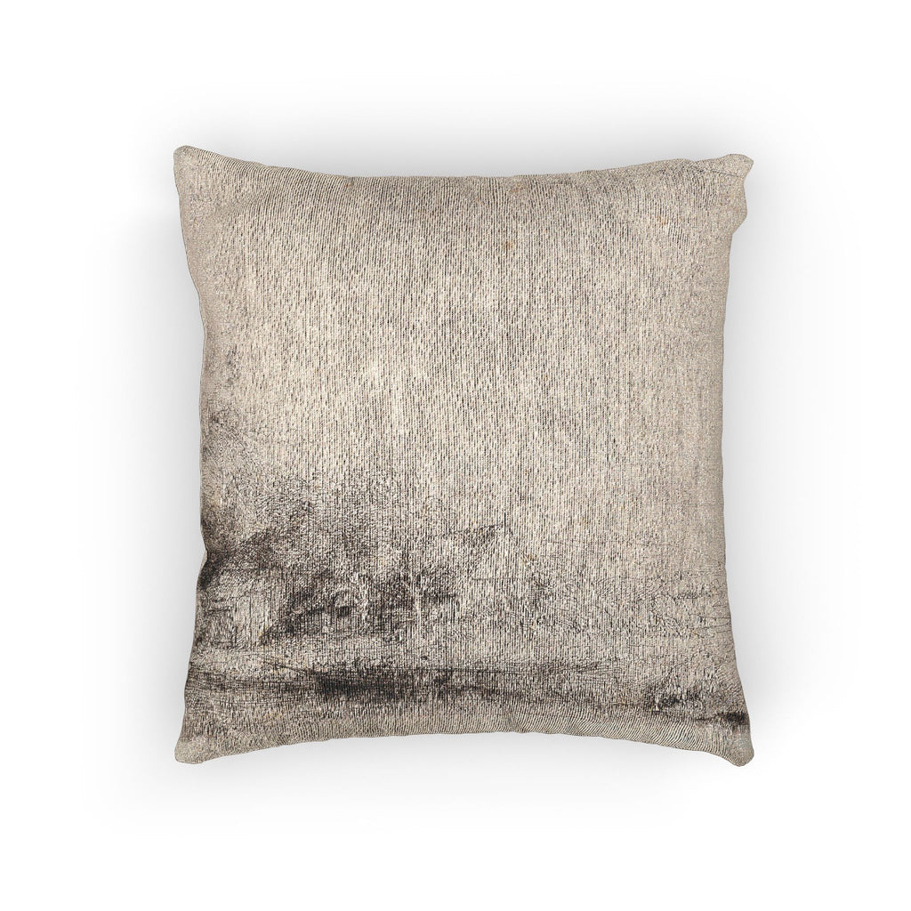 Rembrandt van Rijn - Landscape with a Cow Drinking | Woven Pillow