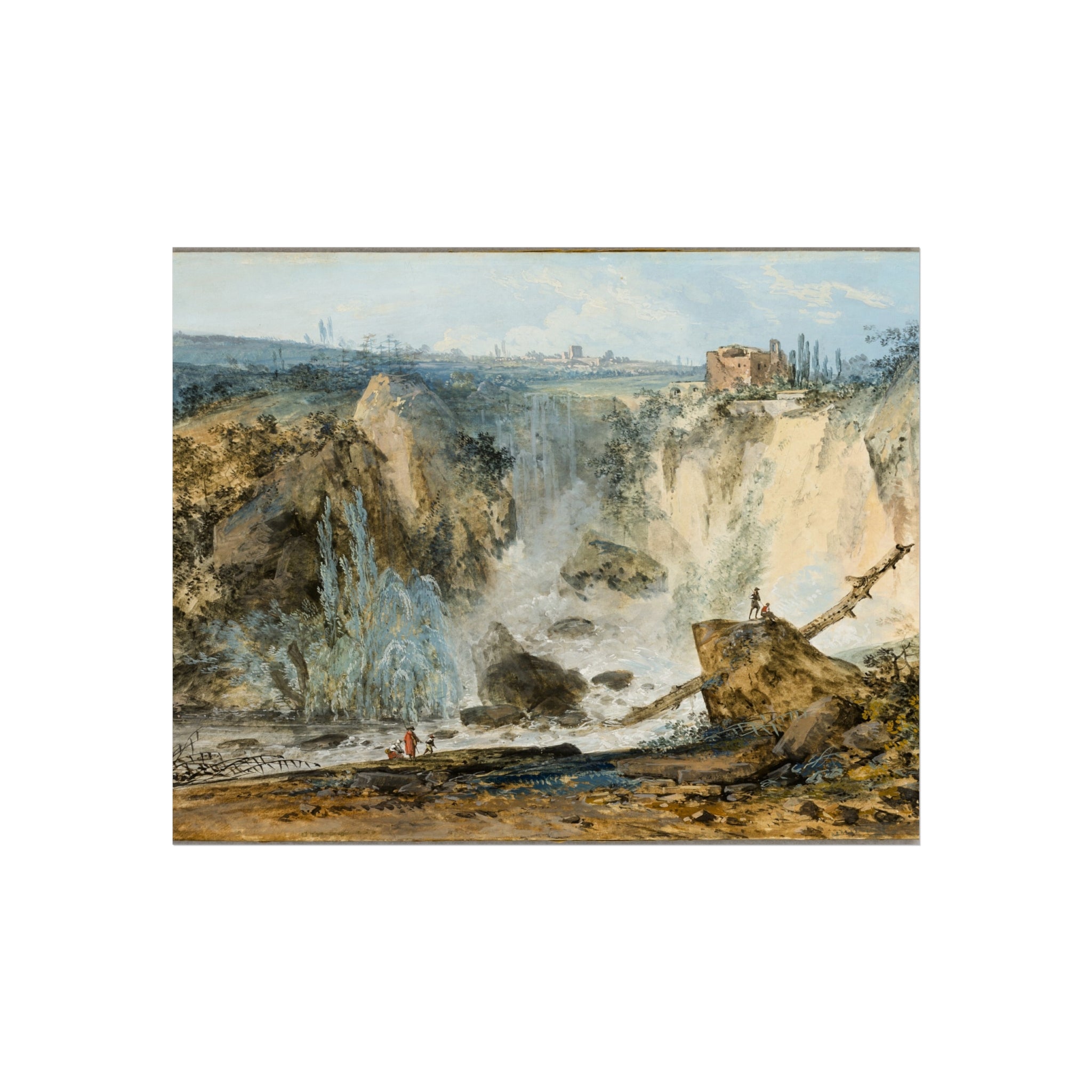 Waterfall Louis Gabriel Moreau Fine Art Poster