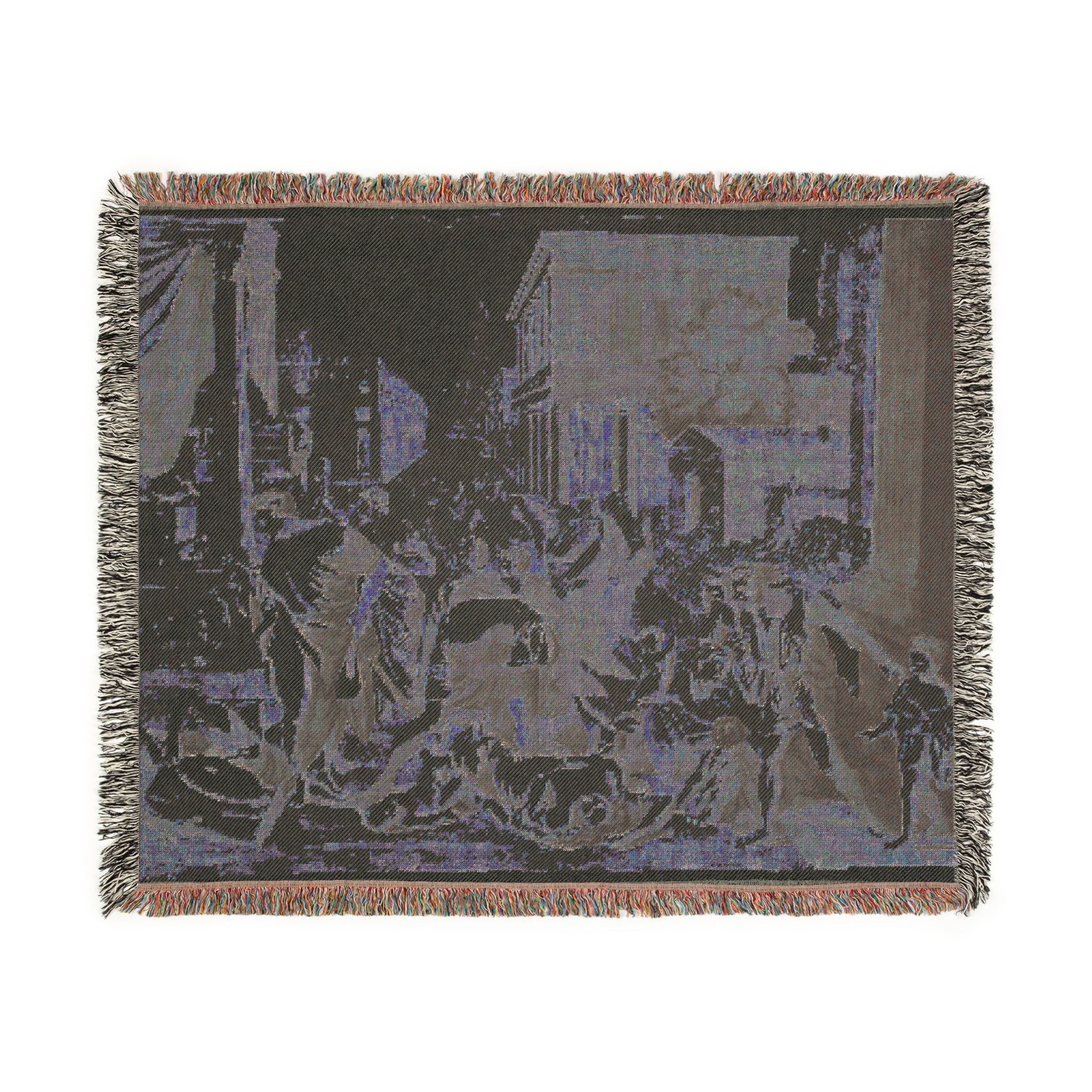 Nicolas Poussin - Plague of Ashdod | Woven Tapestry Blanket