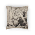 Rembrandt van Rijn - The Monk in the Cornfield | Woven Pillow