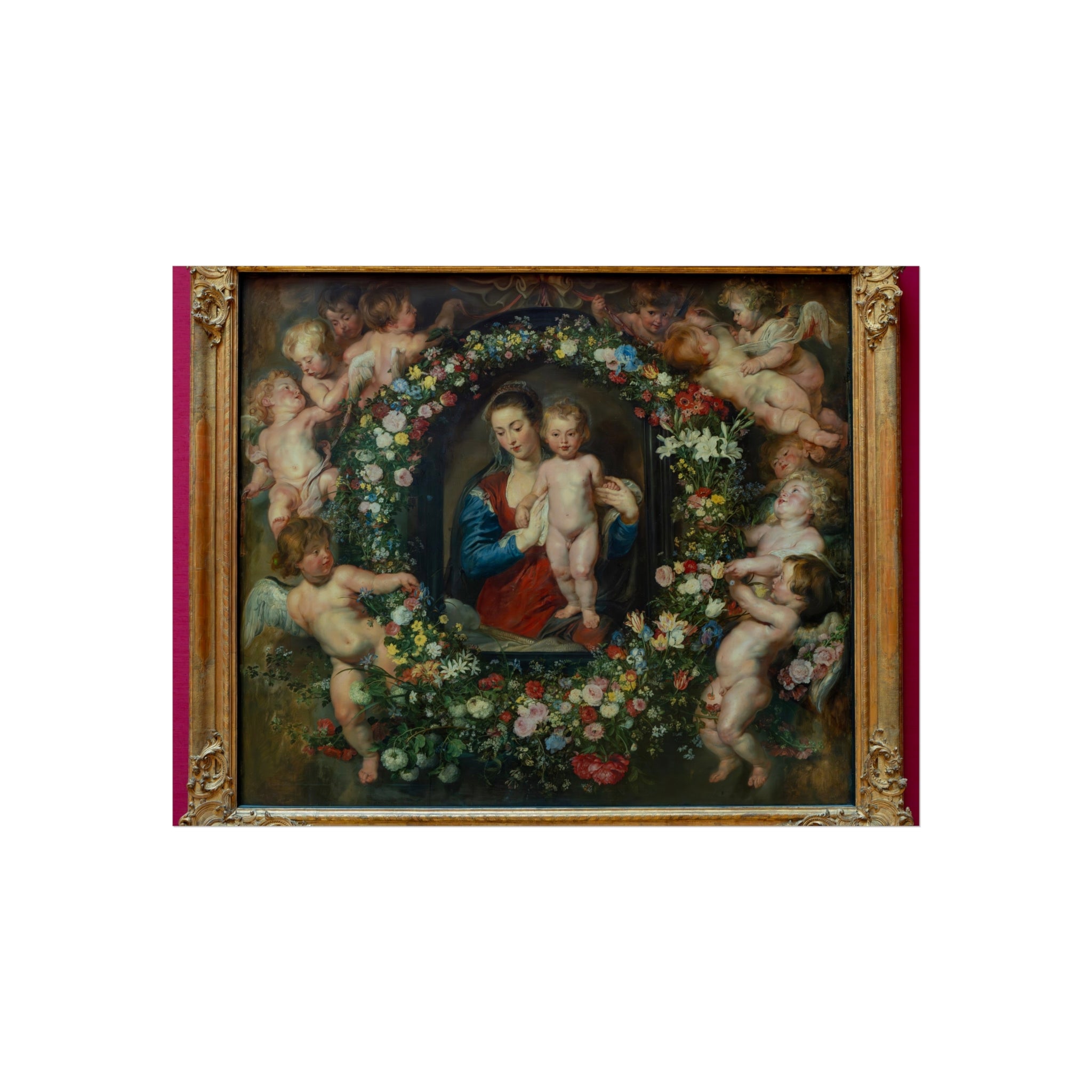 Madonna in a Garland of Flowers - Peter Paul Rubens | Fine Art Poster