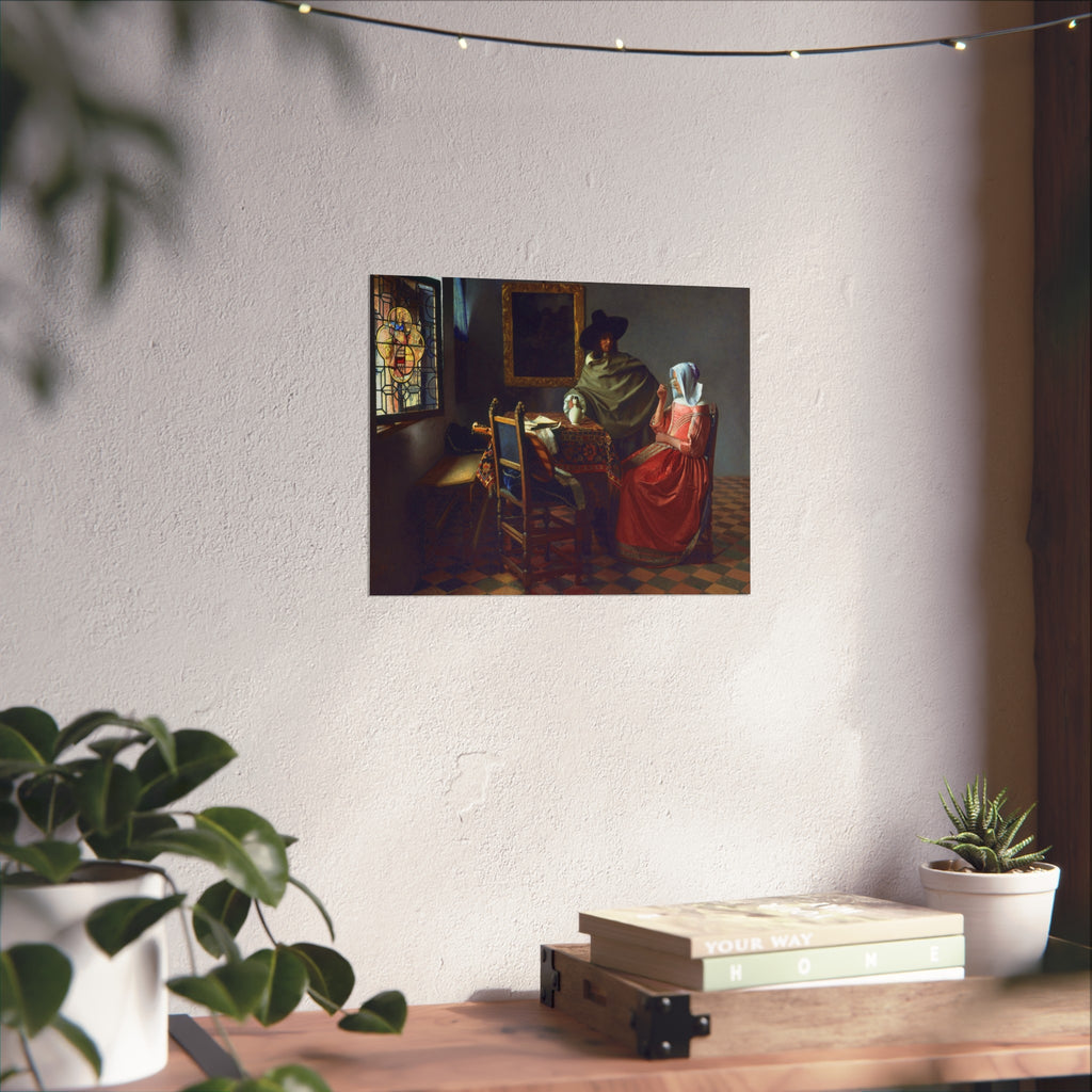 Jan Vermeer van Delft - The Glass of Wine - Google Art Project | Fine Art Poster