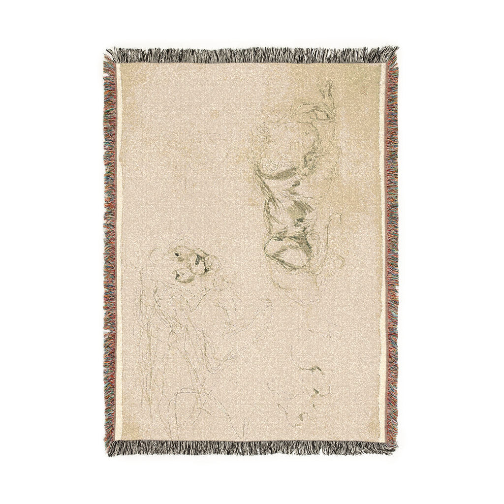Eugène Delacroix - Studies of Lions | Woven Tapestry Blanket