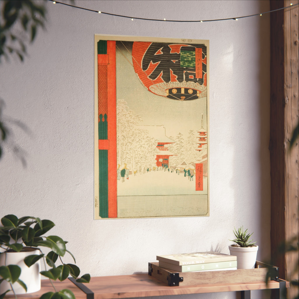 Utagawa Hiroshige - Kinryuzan Temple at Asakusa (Snow) | Fine Art Poster