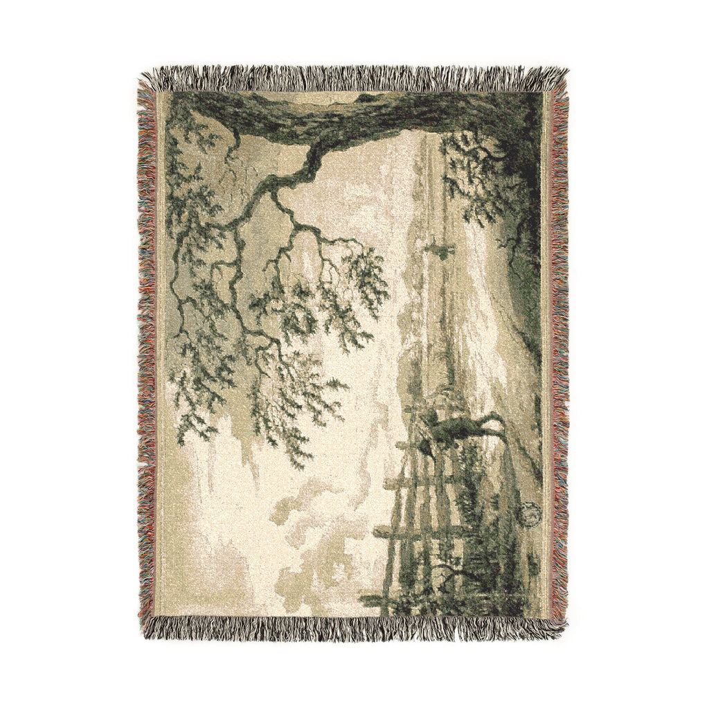 Style of Jacob van Ruisdael - Figures with Baskets on Road | Woven Tapestry Blanket
