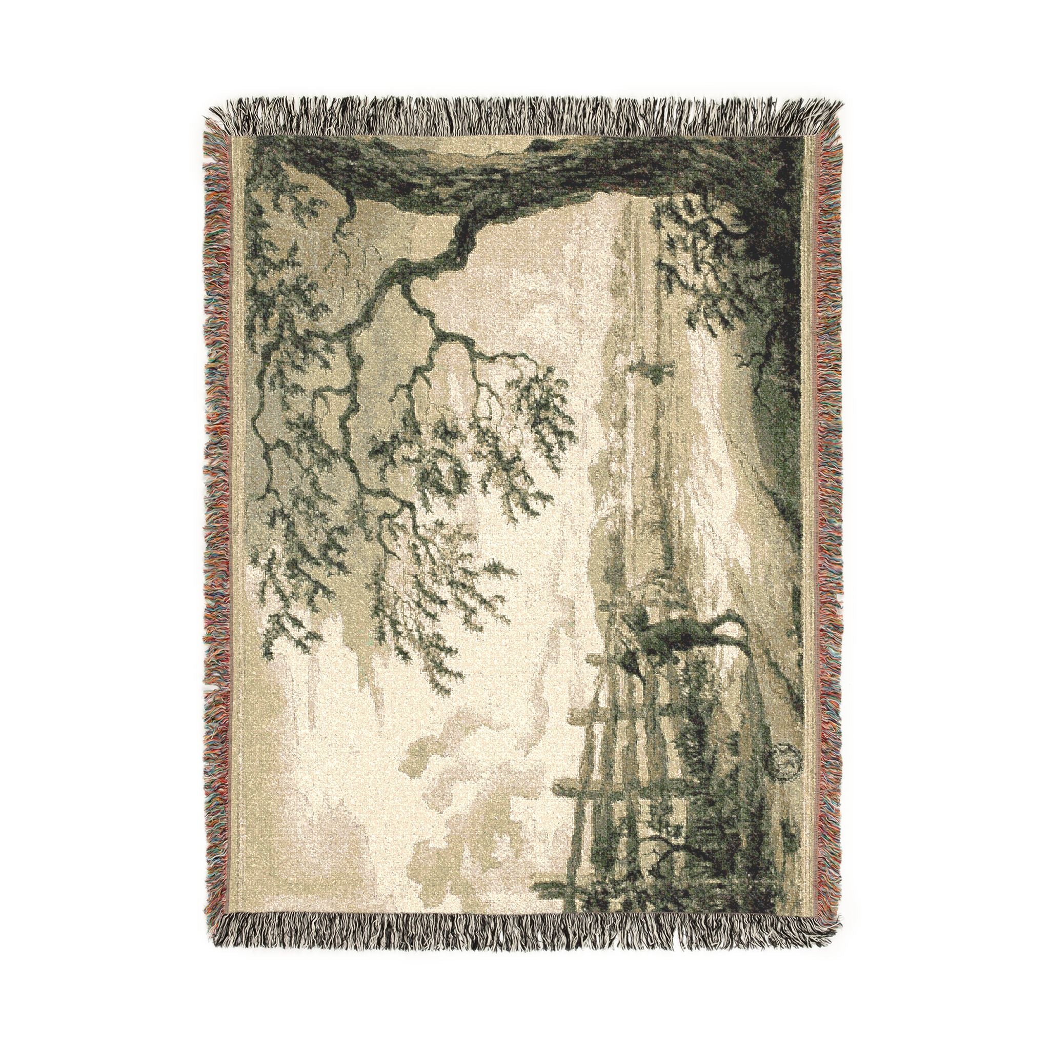 Style of Jacob van Ruisdael - Figures with Baskets on Road | Woven Tapestry Blanket