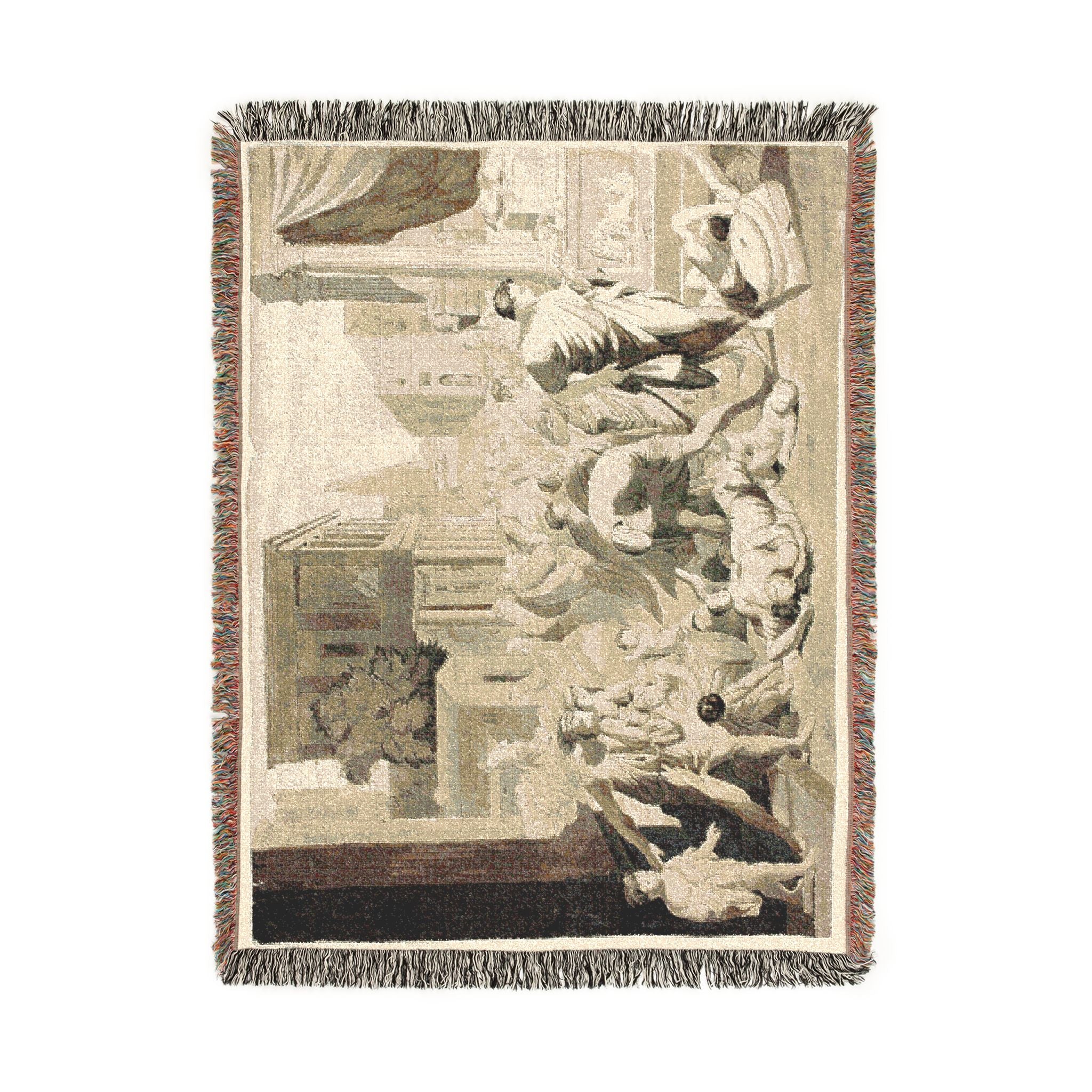 Nicolas Poussin - Plague of Ashdod | Woven Tapestry Blanket