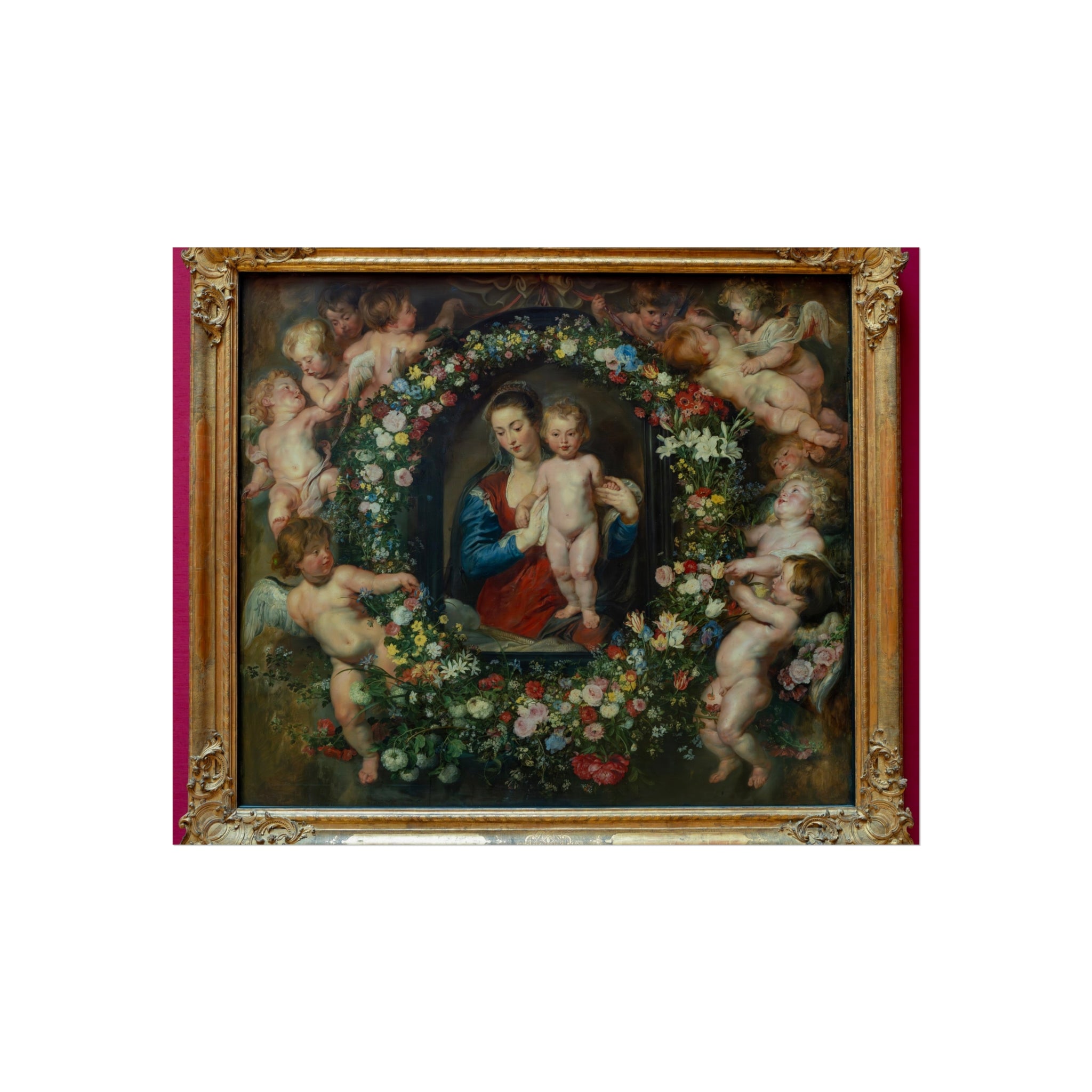 Madonna in a Garland of Flowers - Peter Paul Rubens | Fine Art Poster