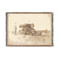 David Octavius Hill - The cannon 'Mons Meg' at Edinburgh Castle, and a private in the 2nd battalion of Royal Scots who g | Woven Tapestry Blanket