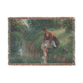 Camille Pissarro - Woman Bathing Her Feet in a Brook | Woven Tapestry Blanket