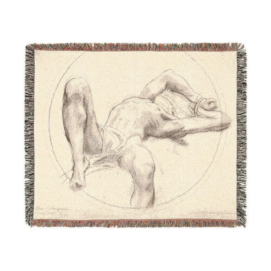 John Singer Sargent - Bound Man (recto); Sketch of Bound Man (verso) | Woven Tapestry Blanket