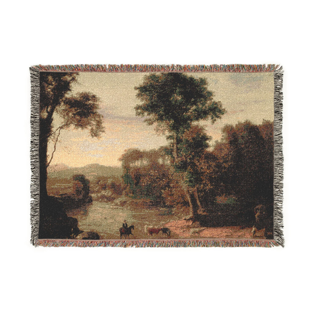 George Inness - Crossing the Ford | Woven Tapestry Blanket