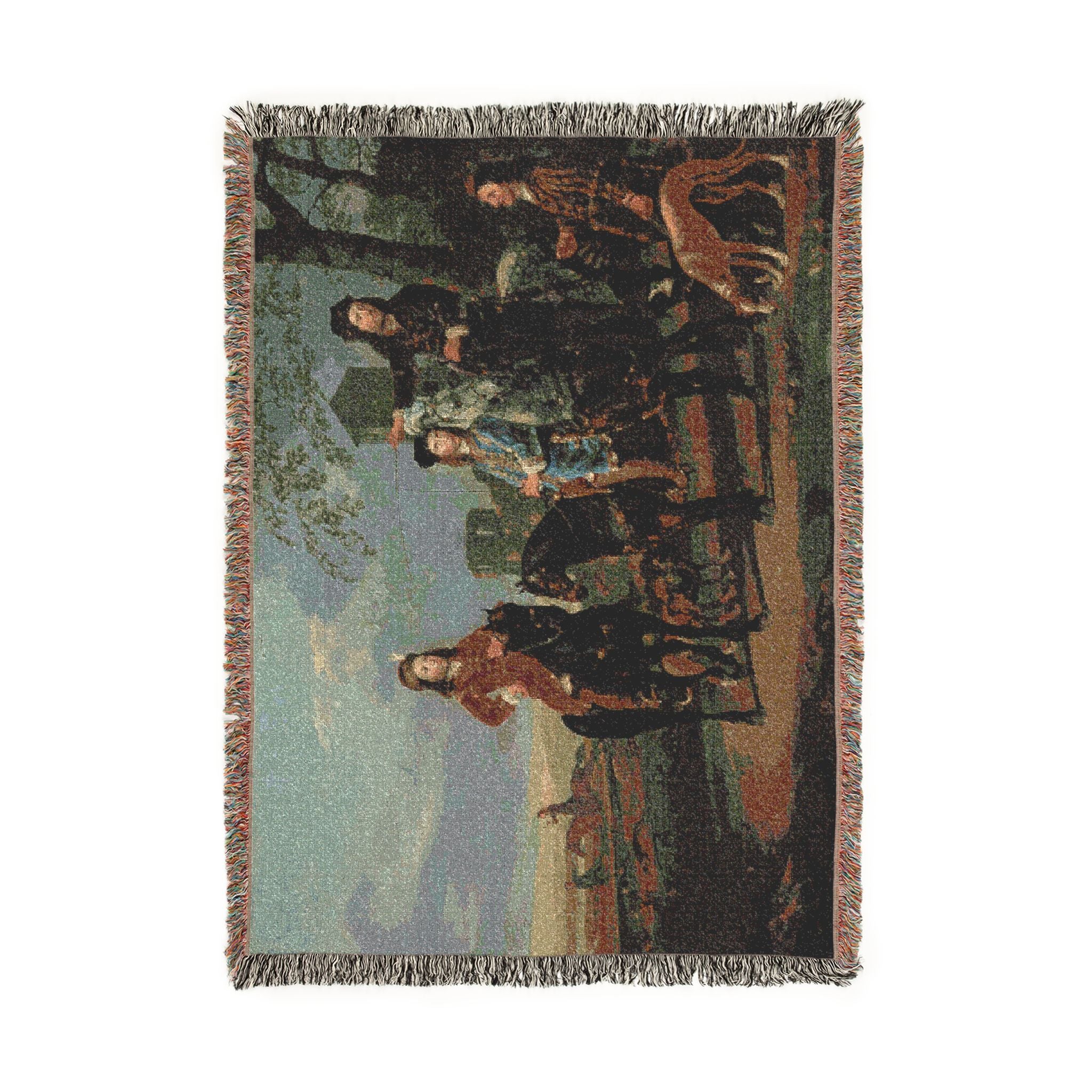 Equestrian Portrait of Cornelis (1639–1680) and Michiel Pompe van Meerdervoort (1638–1653) with Their Tutor and Coachman | Woven Tapestry Blanket