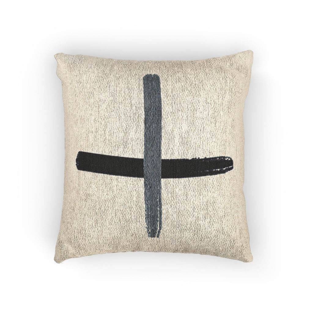 Inkwell Crossed Strokes Woven Pillow