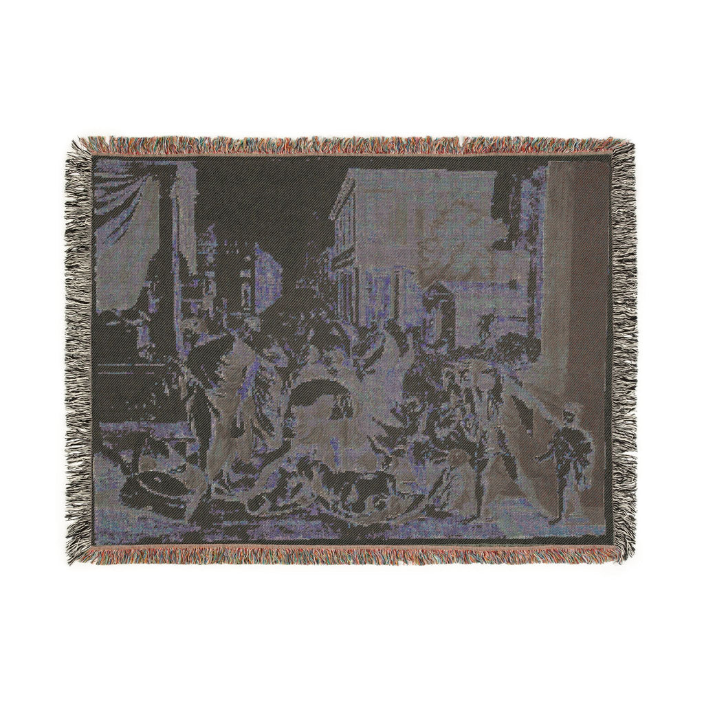 Nicolas Poussin - Plague of Ashdod | Woven Tapestry Blanket