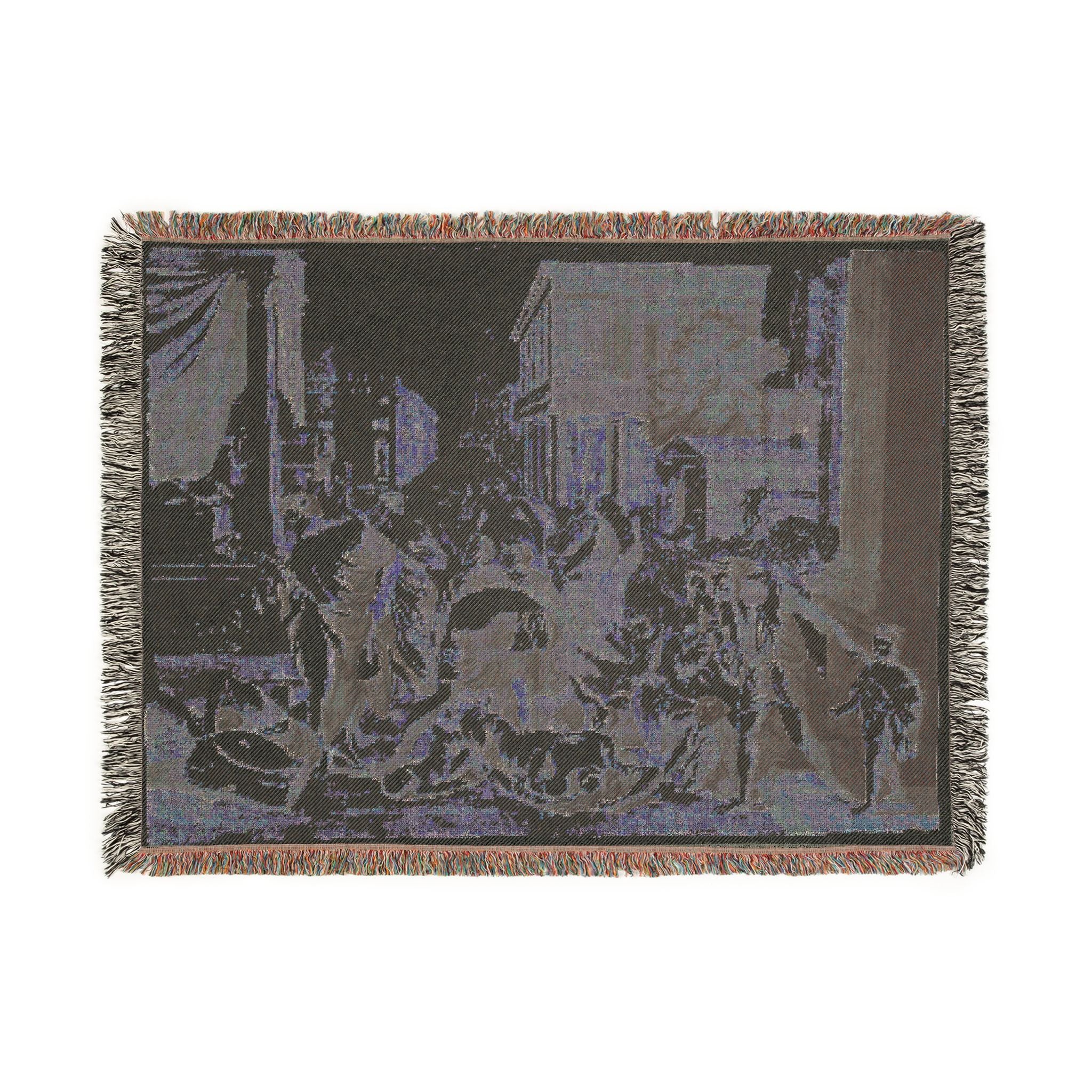 Nicolas Poussin - Plague of Ashdod | Woven Tapestry Blanket