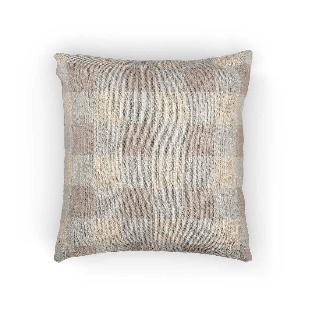 Mushroom Tonal Buffalo Check Woven Pillow