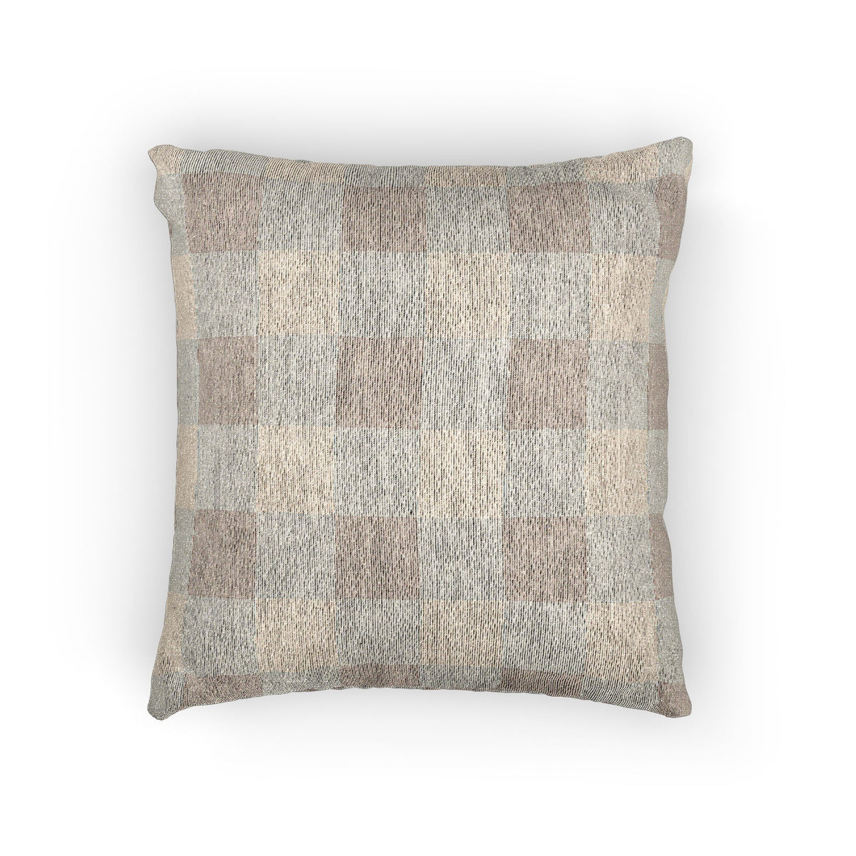 Mushroom Tonal Buffalo Check Woven Pillow
