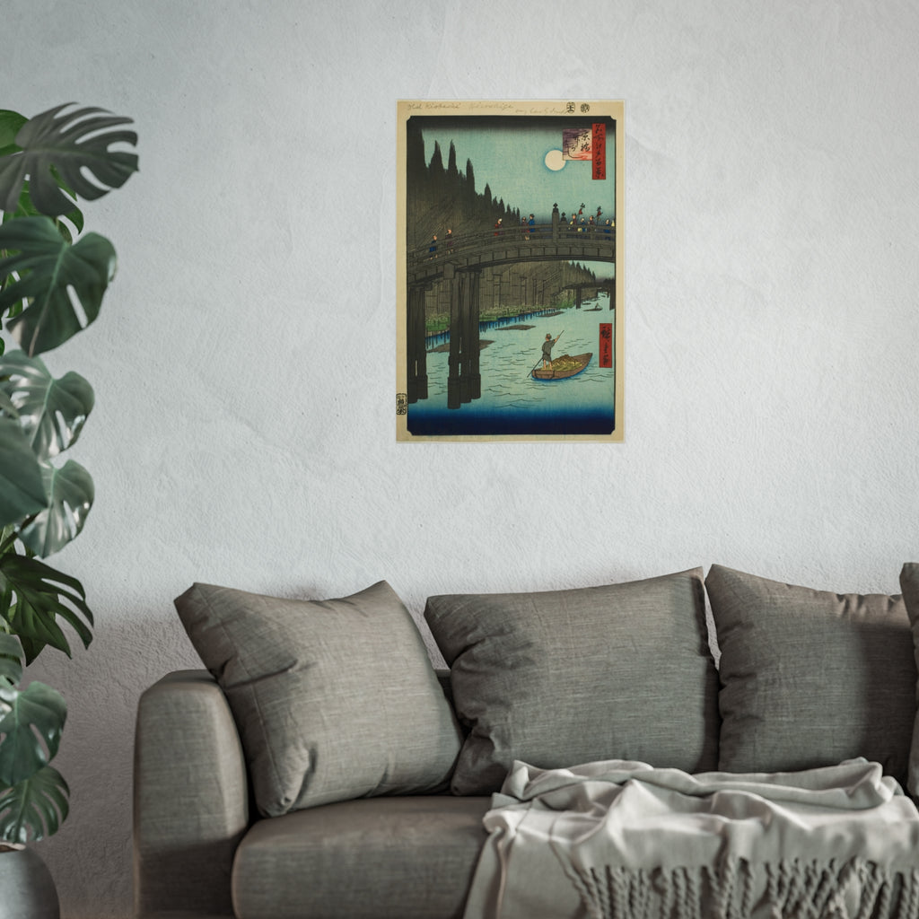 Utagawa Hiroshige - Bamboo Yards, Kyobashi Bridge | Fine Art Poster
