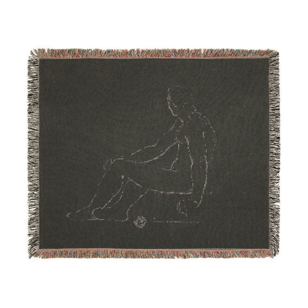 Style of Jacques Louis David - Seated Male Nude | Woven Tapestry Blanket