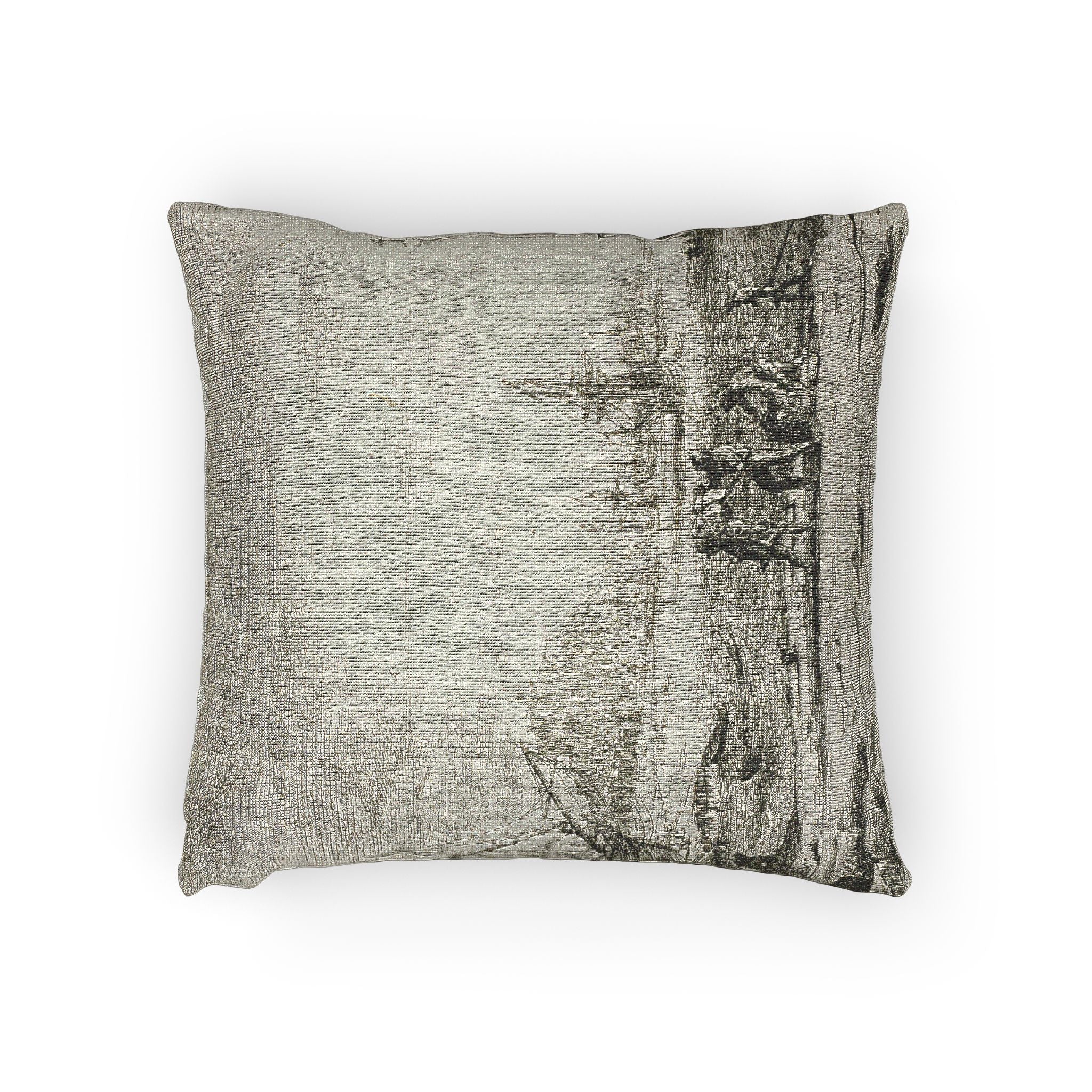 Claude Lorrain - Harbor with a Large Tower | Woven Pillow