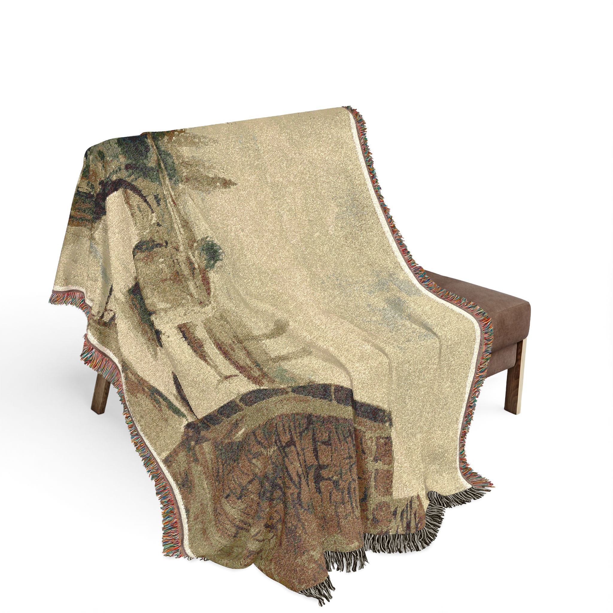 The Old Bridge at Mantes Eugène Delacroix Tapestry Blanket