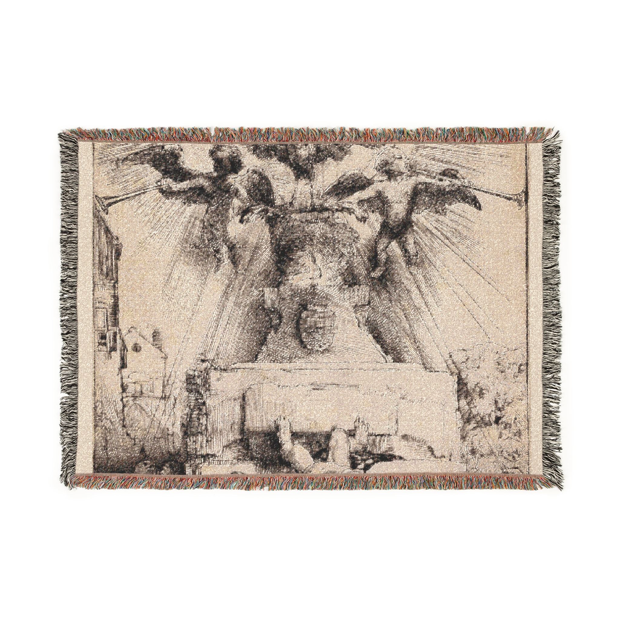 Rembrandt van Rijn - The Phoenix or The Statue Overthrown | Woven Tapestry Blanket