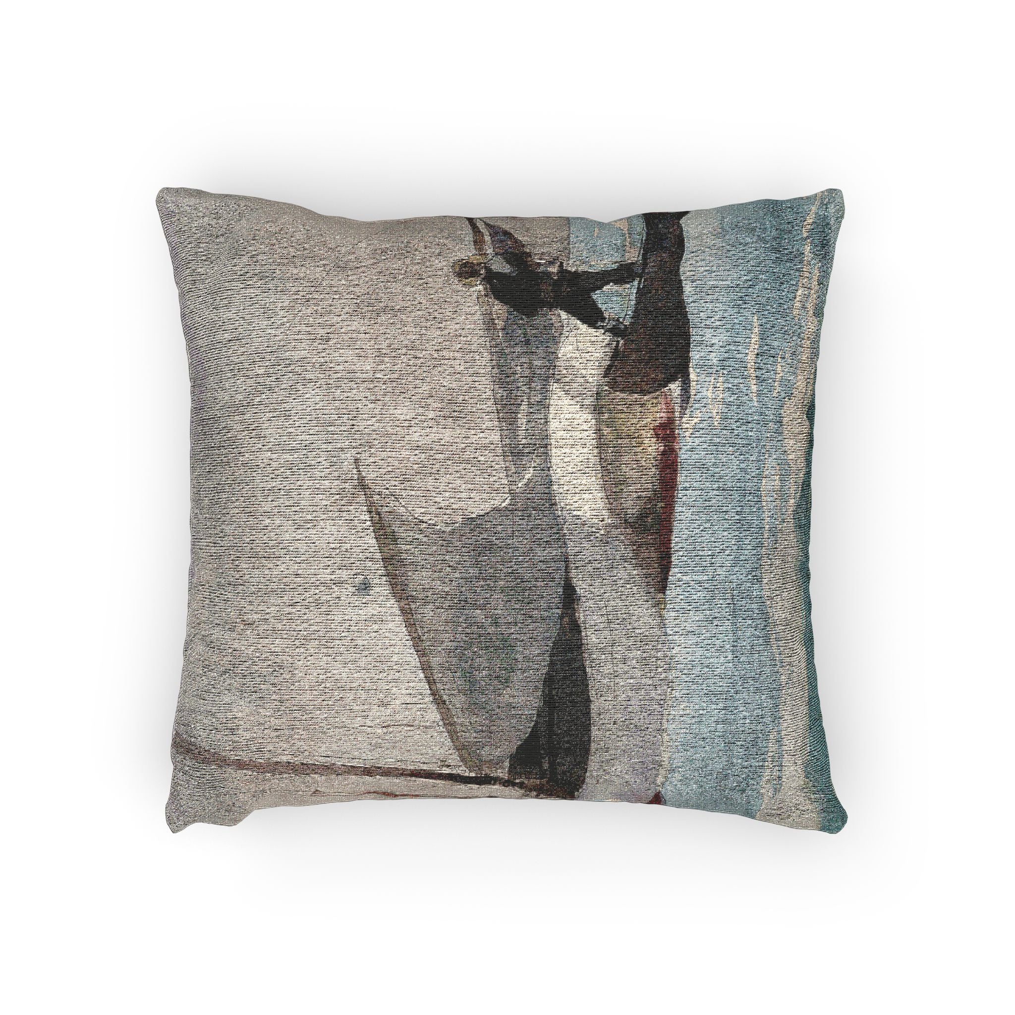 Winslow Homer - Stowing Sail | Woven Pillow
