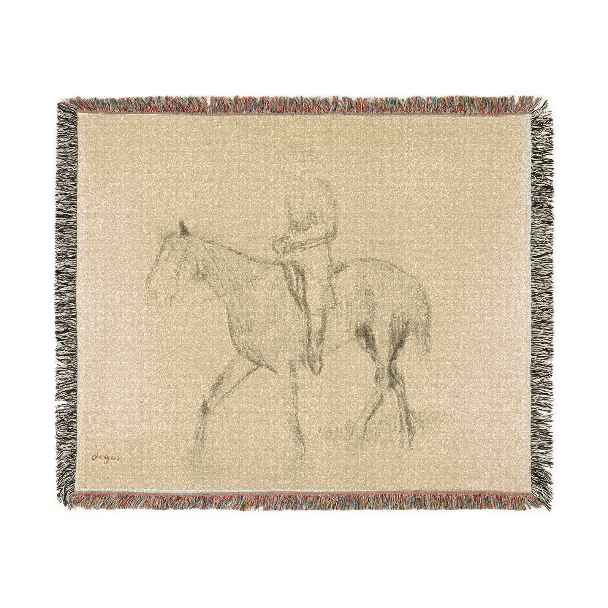Hilaire Germain Edgar Degas - Horse and Rider | Woven Tapestry Blanket