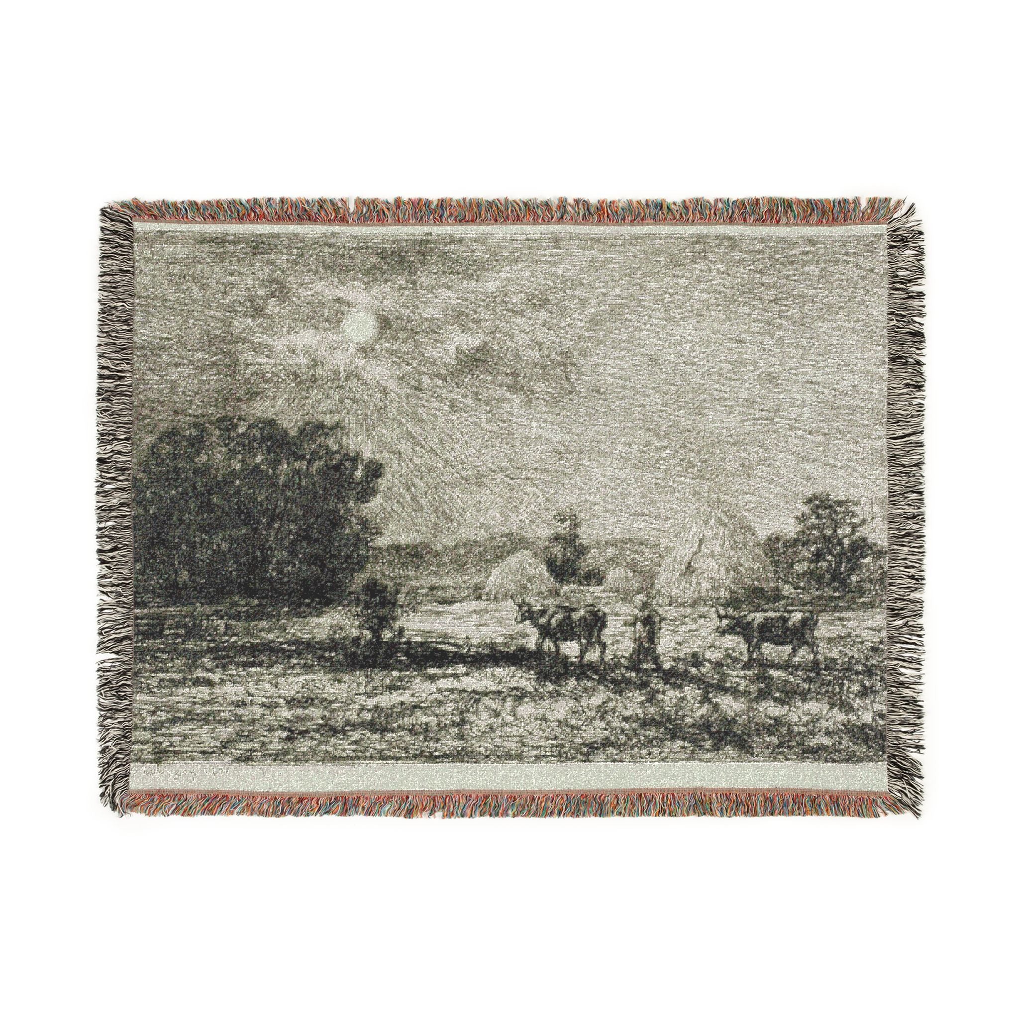 Charles François Daubigny - Moonlight at Valmondois | Woven Tapestry Blanket