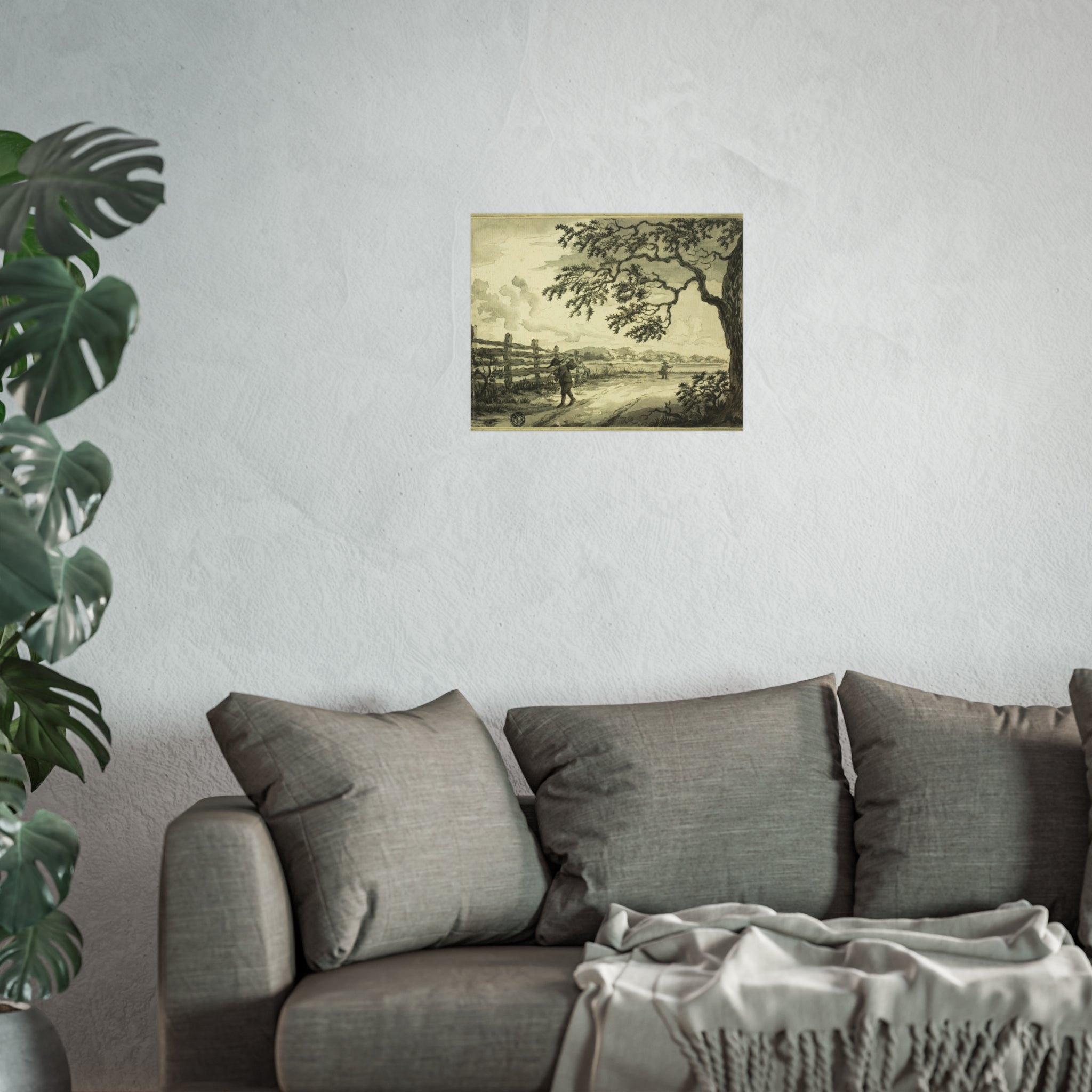 Style of Jacob van Ruisdael - Figures with Baskets on Road | Fine Art Poster