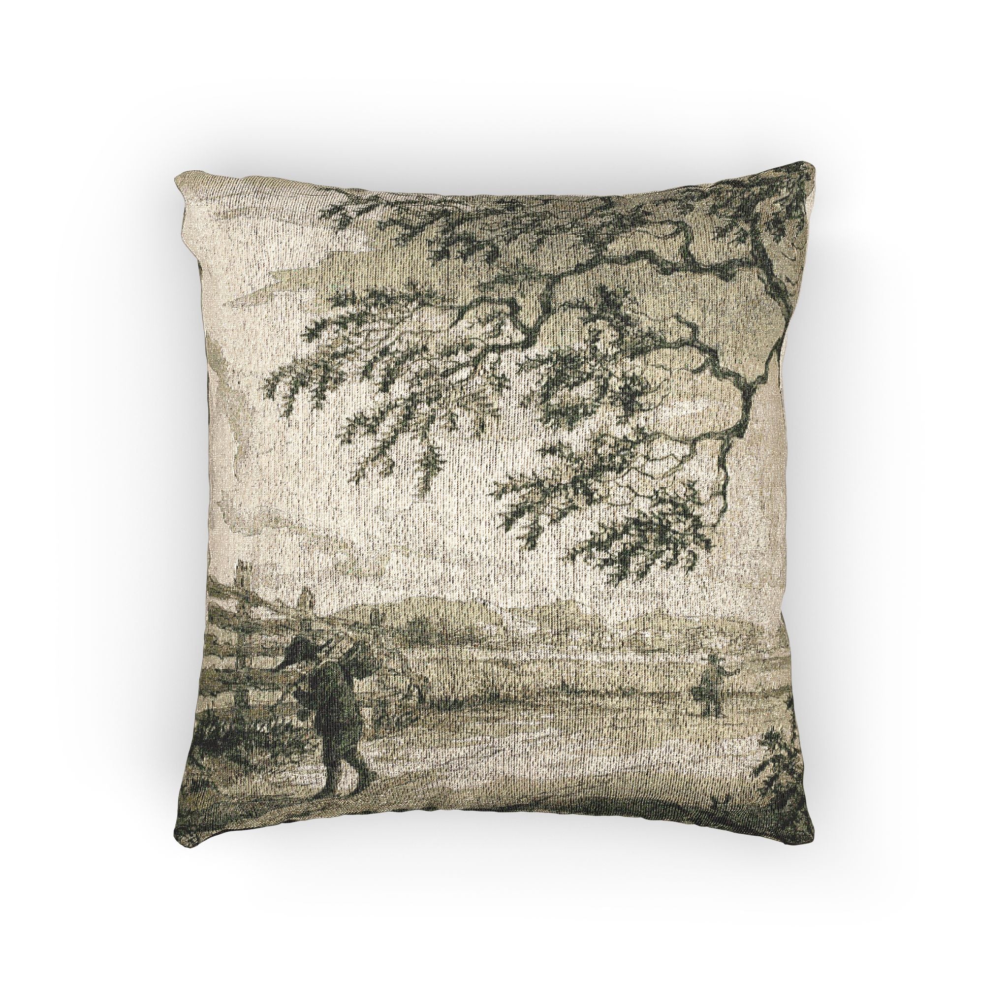 Style of Jacob van Ruisdael - Figures with Baskets on Road | Woven Pillow