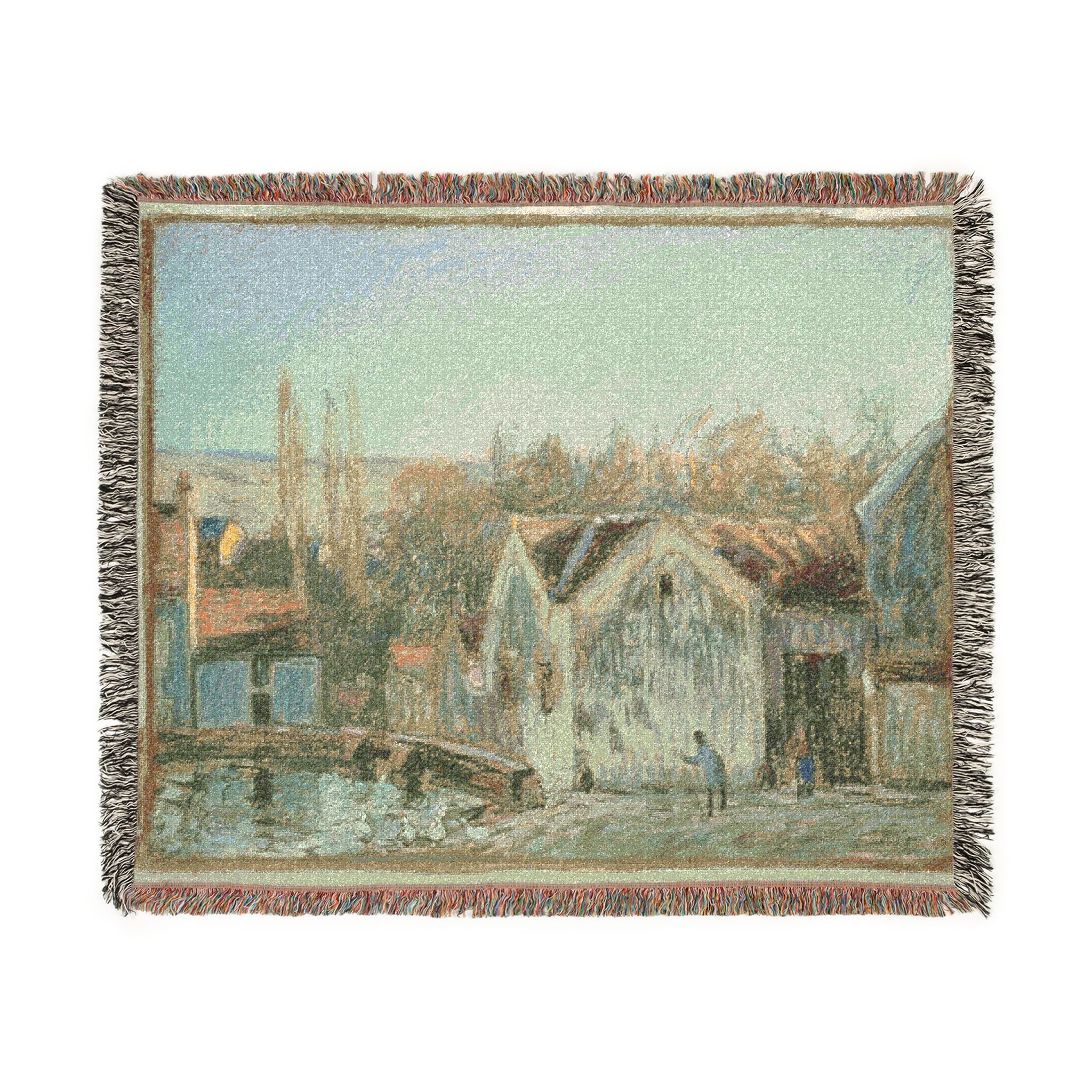 A Corner of Moret-sur-Loing Alfred Sisley Tapestry Blanket