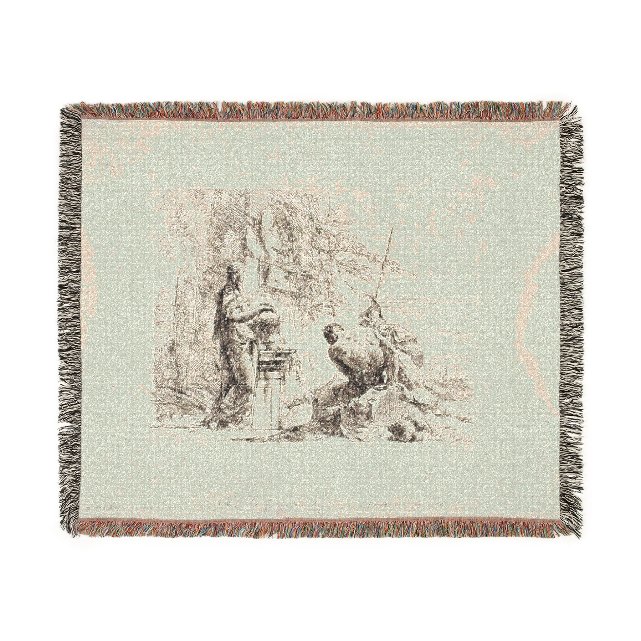 Giovanni Battista Tiepolo - A Woman with her Hands on a Vase, Soldier, and Slave, from Capricci | Woven Tapestry Blanket