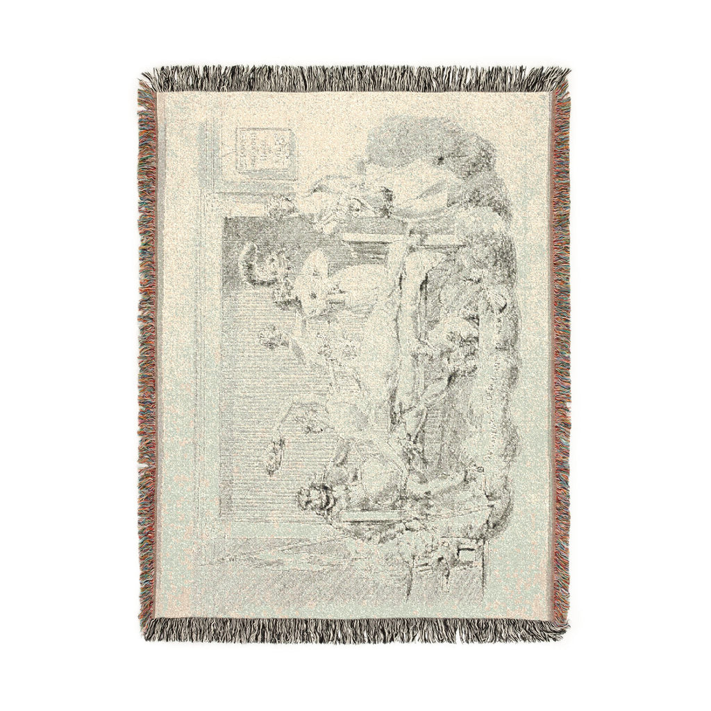 Jacques Louis David - Loveless Disarming Himself | Woven Tapestry Blanket