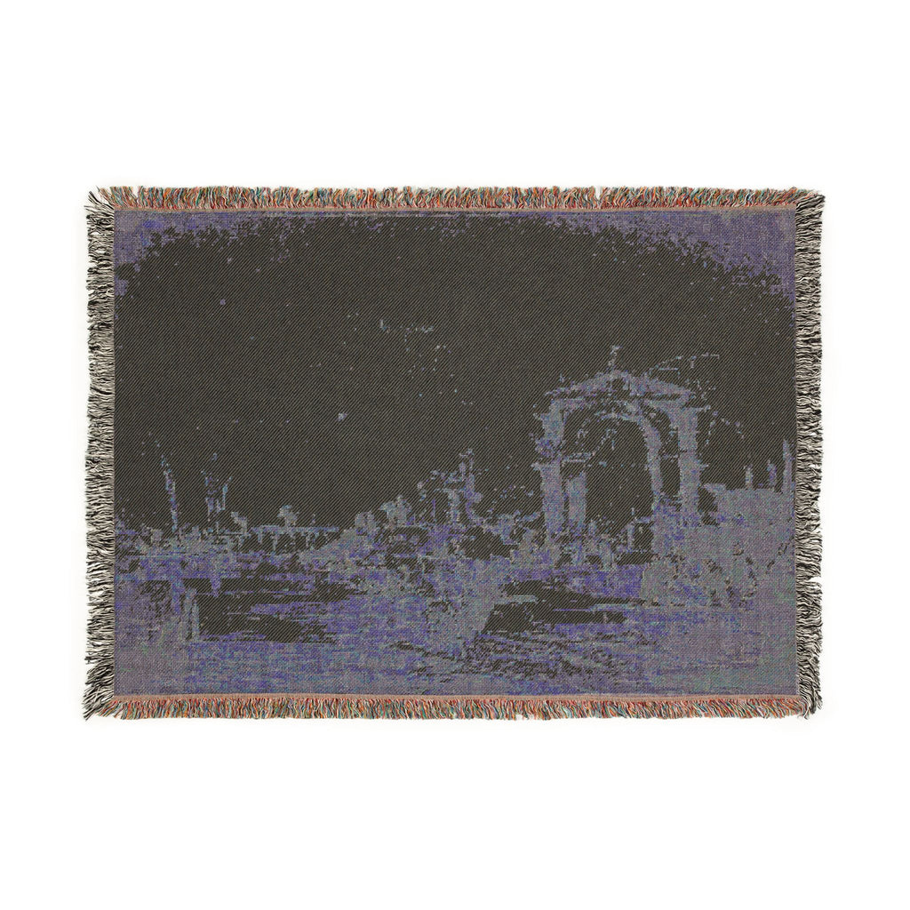 Francesco Guardi - Gateway Near a Landing Bridge | Woven Tapestry Blanket