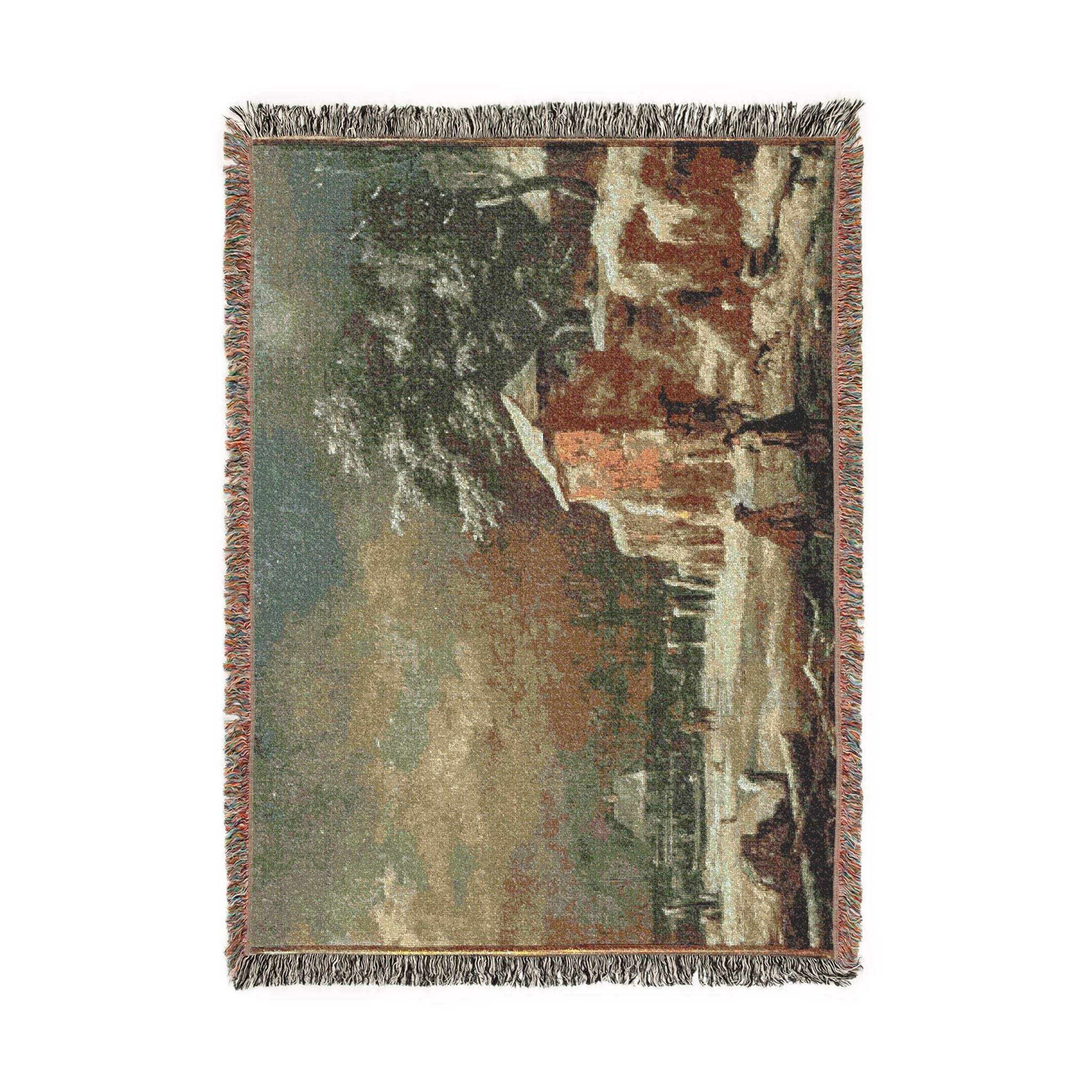 Hamburg, Kunsthalle, Jacob van Ruisdael, Winterlandschaft | Woven Tapestry Blanket