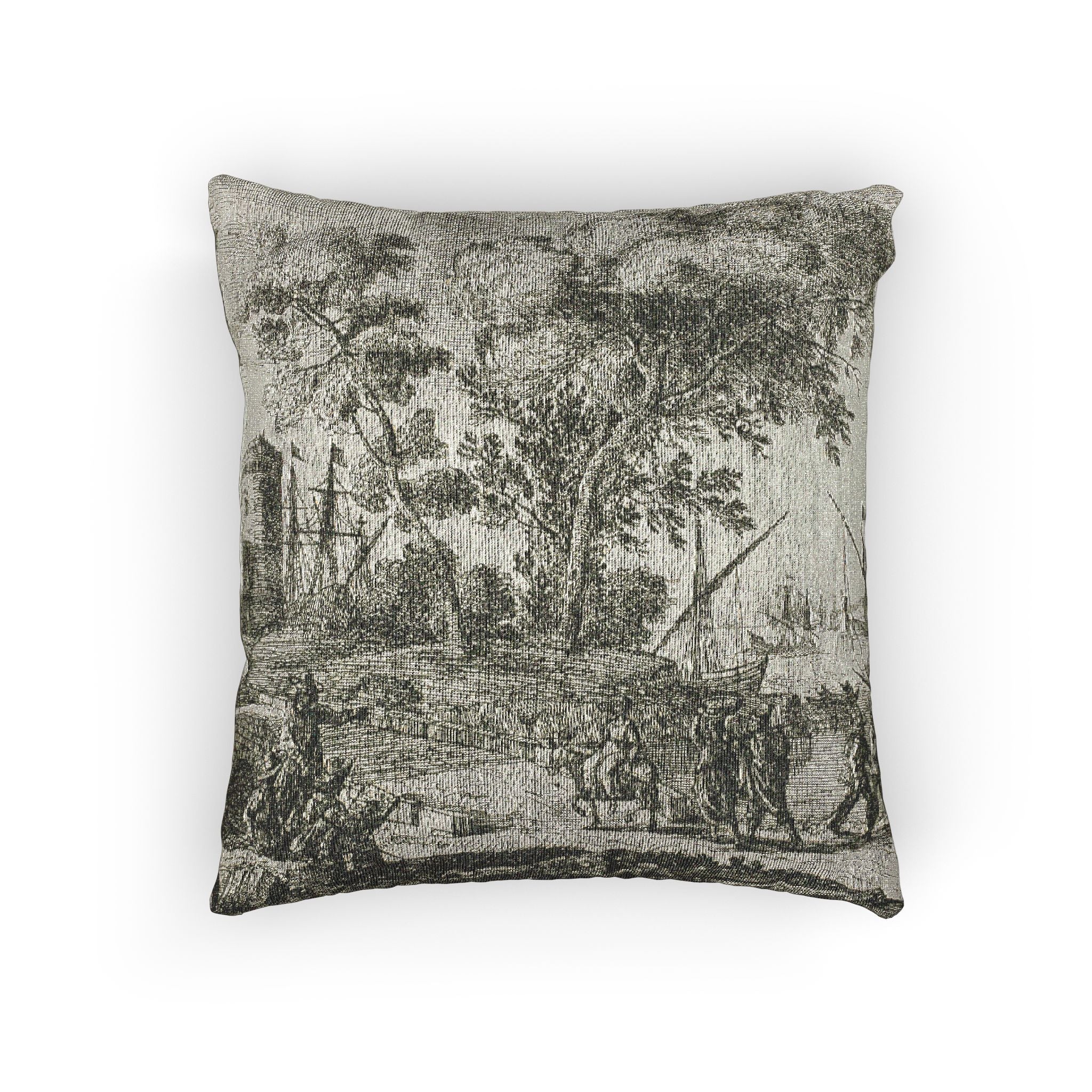 Claude Lorrain - Coast Scene with an Artist Drawing | Woven Pillow