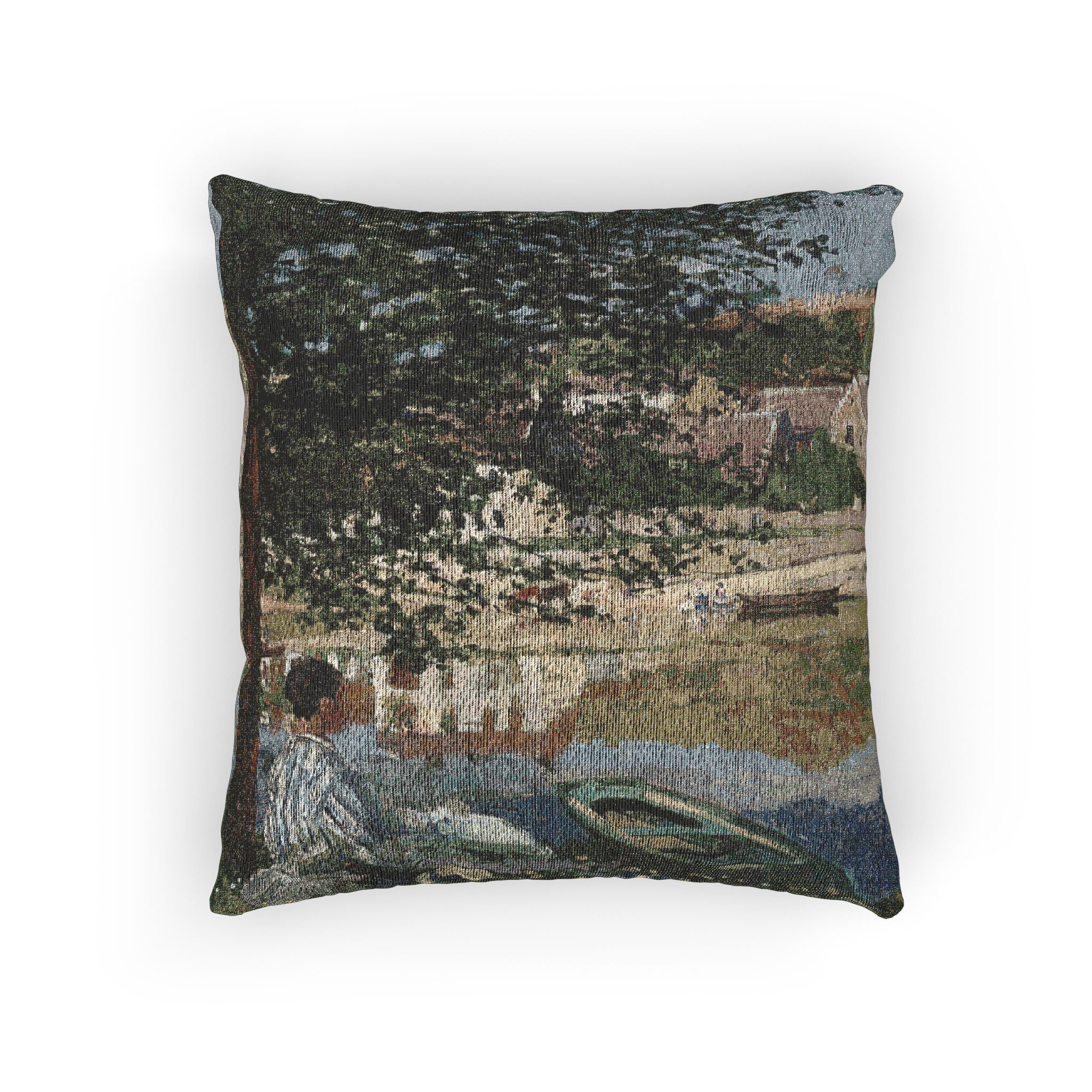 Claude Monet - On the Bank of the Seine, Bennecourt | Woven Pillow