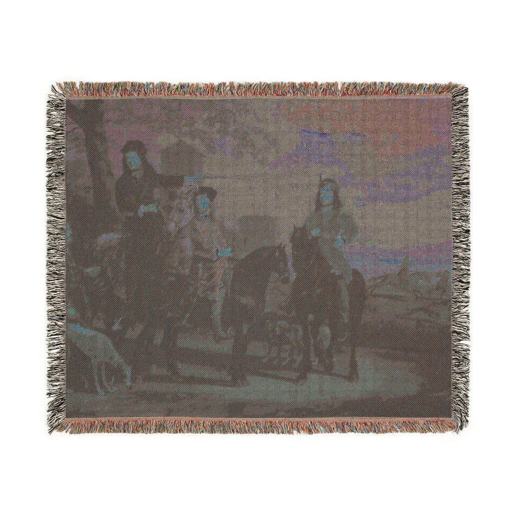 Equestrian Portrait of Cornelis (1639–1680) and Michiel Pompe van Meerdervoort (1638–1653) with Their Tutor and Coachman | Woven Tapestry Blanket