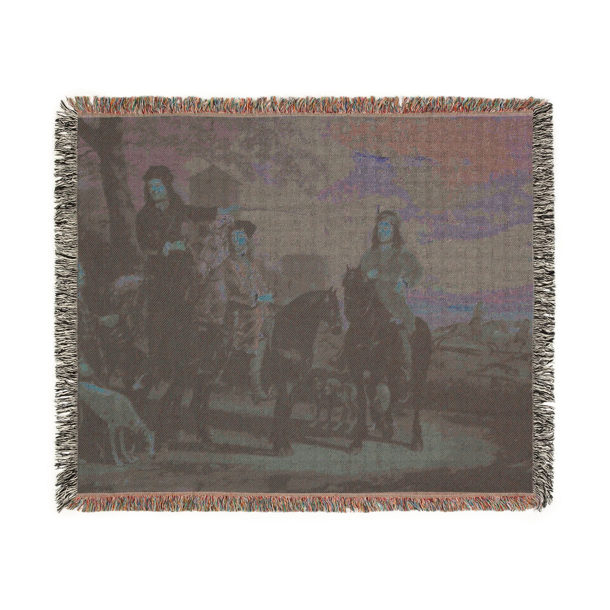 Equestrian Portrait of Cornelis (1639–1680) and Michiel Pompe van Meerdervoort (1638–1653) with Their Tutor and Coachman | Woven Tapestry Blanket