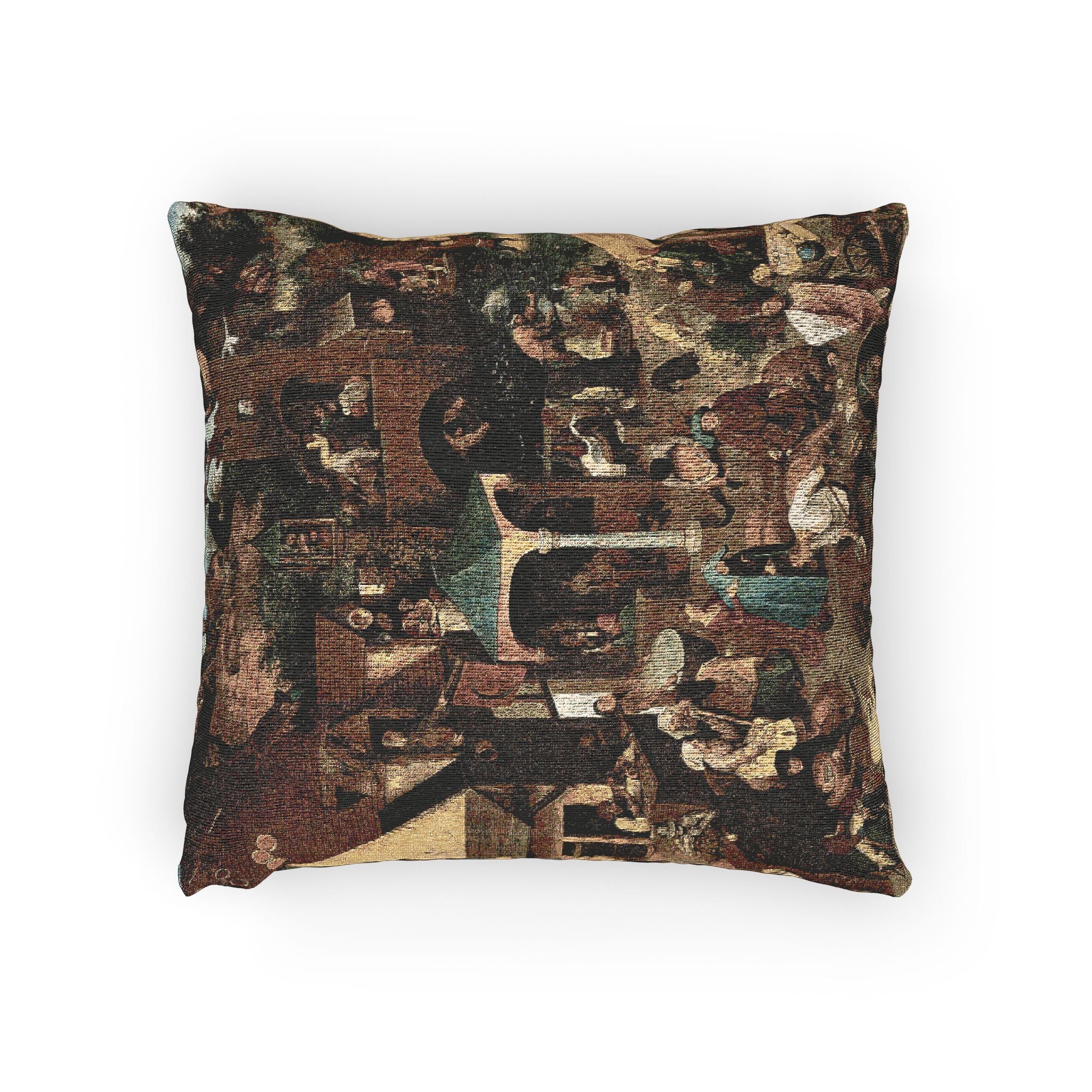 Pieter Brueghel the Elder - The Dutch Proverbs - Google Art Project | Woven Pillow