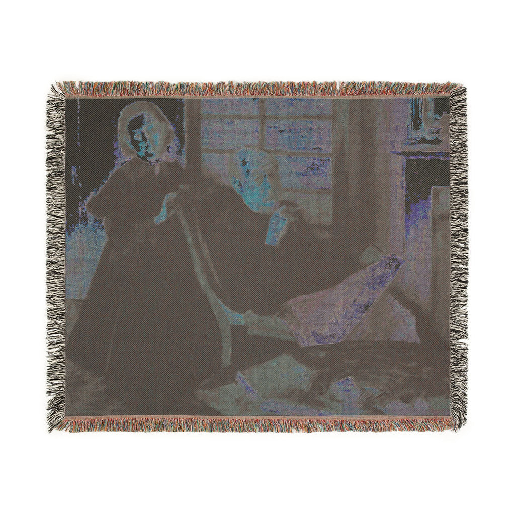 Hilaire Germain Edgar Degas - Henri Degas and His Niece Lucie Degas (The Artist's Uncle and Cousin) | Woven Tapestry Blanket