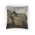 Vincent van Gogh - A Peasant Woman Digging in Front of Her Cottage | Woven Pillow