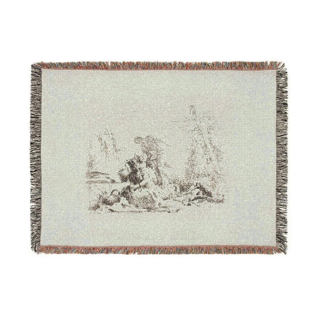Giovanni Battista Tiepolo - A Woman with her Arms in Chains and Four Other Figures, from Capricci | Woven Tapestry Blanket