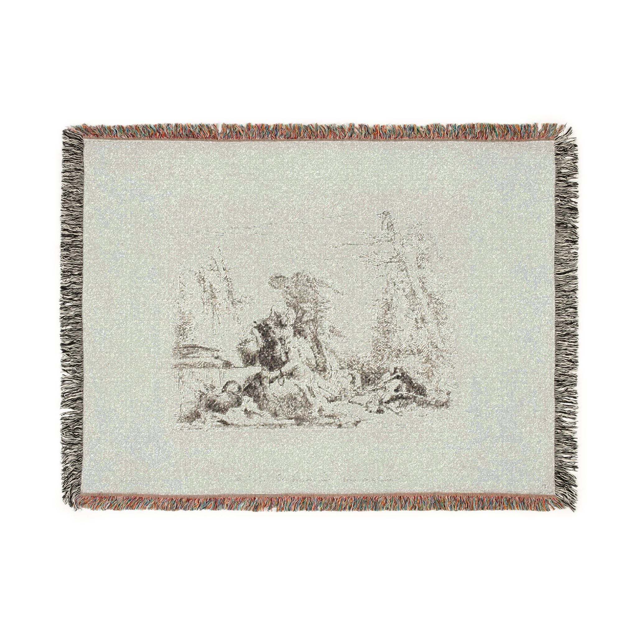 Giovanni Battista Tiepolo - A Woman with her Arms in Chains and Four Other Figures, from Capricci | Woven Tapestry Blanket