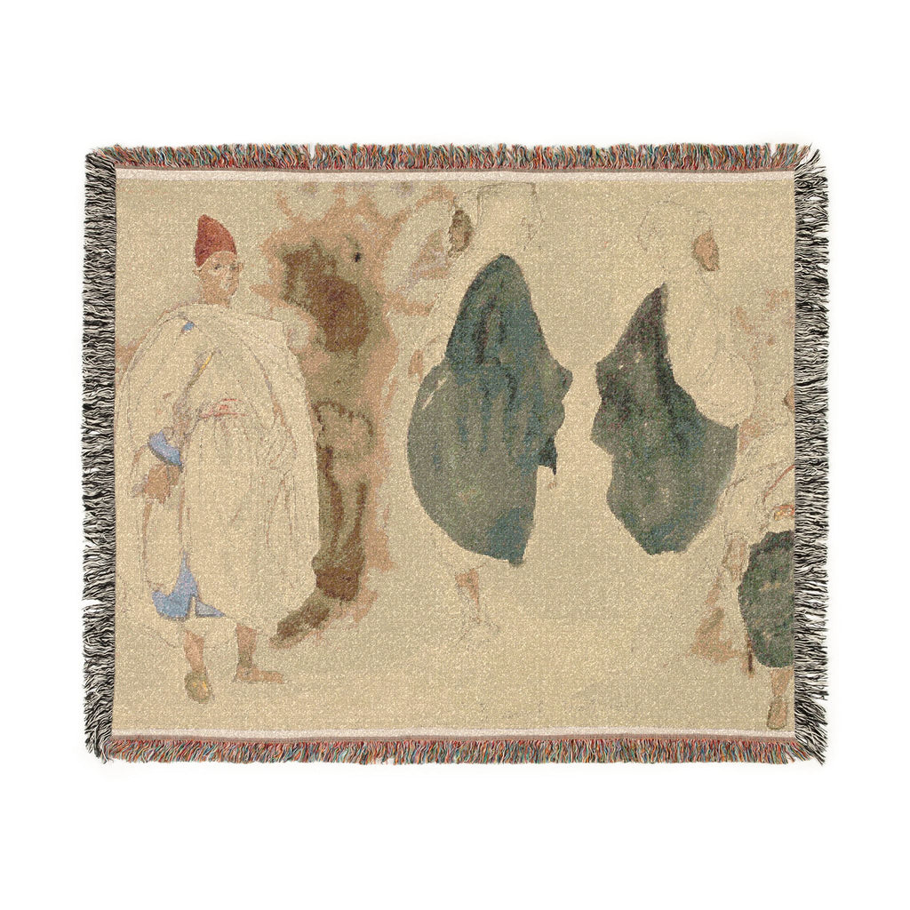 Eugène Delacroix - Four Sketches of Arab Men | Woven Tapestry Blanket